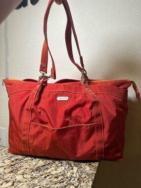 Baggallini Red Canvas Tote with Front Pocket